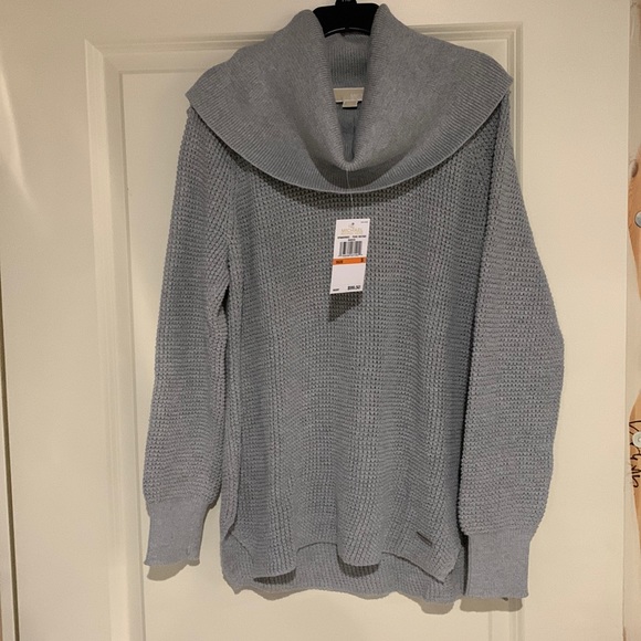 NWT Michael Kors gray cowl neck tunic sweater - Picture 2 of 7